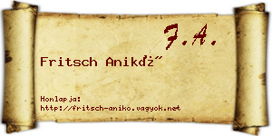 Fritsch Anikó névjegykártya